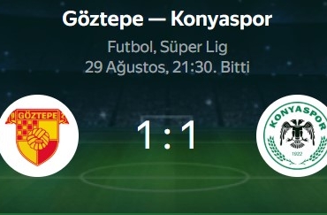 Göztepe ve Konyaspor berabere kaldı